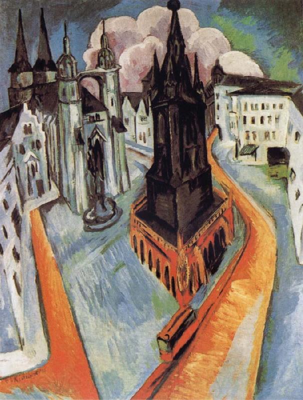 Ernst Ludwig Kirchner The Red Tower in Halle Norge oil painting art